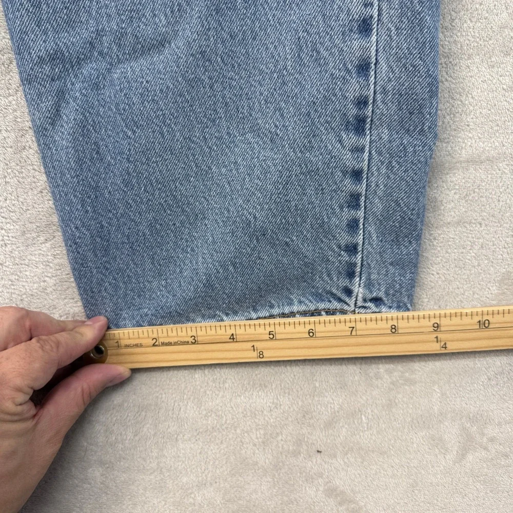 Vintage Levi's 550 Mens 42x32 Blue Relaxed Fit Light Wash 90s Denim Brown Tab - Picture 6 of 12